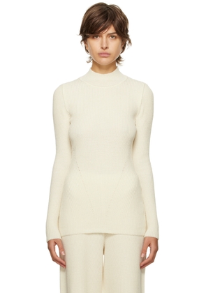 Norba Off-White Cutout Turtleneck