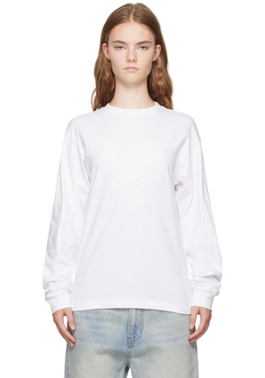 We11done White Pearl Bear Long Sleeve T-Shirt