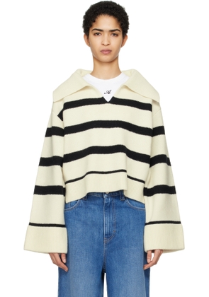 Axel Arigato Off-White & Black Clio Cropped Sweater
