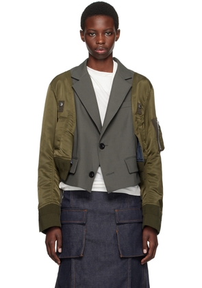 sacai Khaki Suiting Blazer