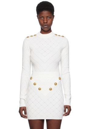 Balmain White Cutout Bodysuit