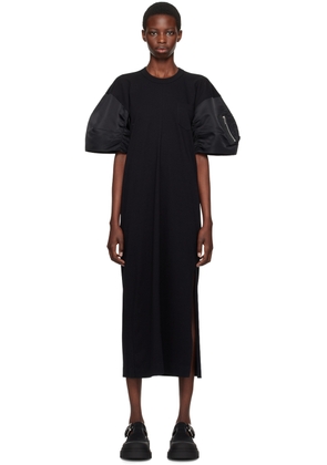 sacai Black T-Shirt Midi Dress