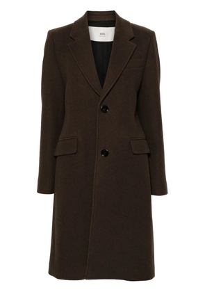 AMI Paris virgin wool coat - Brown