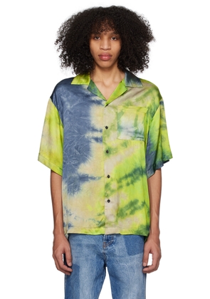MSGM Green & Blue Tie-Dye Shirt