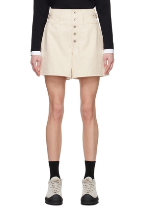 Jil Sander Off-White Pin-Buckle Denim Shorts