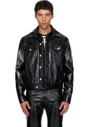 Courrèges Black Vinyl Trucker Jacket