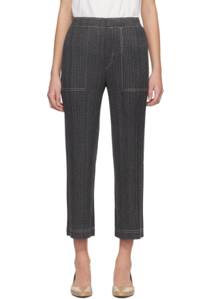 PLEATS PLEASE ISSEY MIYAKE Gray Cotton Denim Trousers