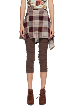 Vivienne Westwood Gray & Red Meghan Kilt Miniskirt