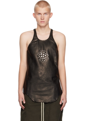 Rick Owens Black Porterville Orb Leather Tank Top