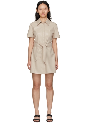 Nanushka Taupe Halli Shirt Vegan Leather Dress