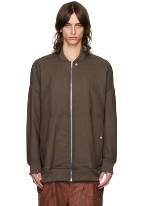 Rick Owens Khaki Porterville Jumbo Peter Flight Denim Bomber Jacket