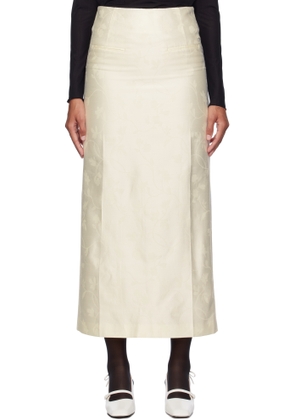 AO YES Off-White Jacquard Maxi Skirt