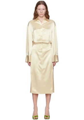 The Attico Beige Charla Midi Dress