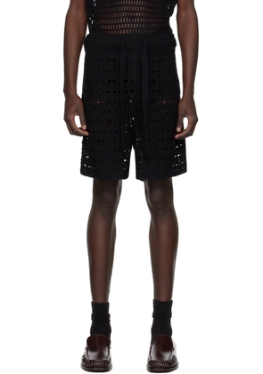 COMMAS Black Drawstring Shorts