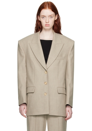Magda Butrym Taupe Peaked Lapel Blazer