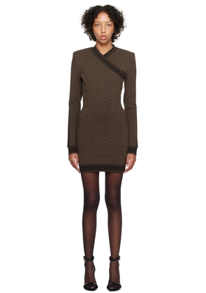 Balmain Brown Mini Monogram Minidress