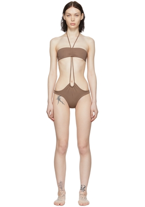 DU CIEL SSENSE Exclusive Brown Marseille One-Piece Swimsuit