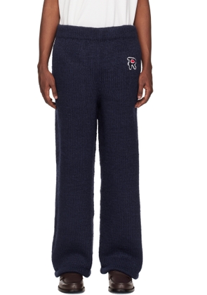 RICE NINE TEN Navy Hand Knitted Jersey Sweatpants