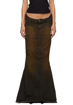 Mowalola Brown Mermaid Denim Maxi Skirt