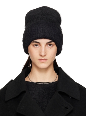 TOTEME Black Alpaca Knit Beanie