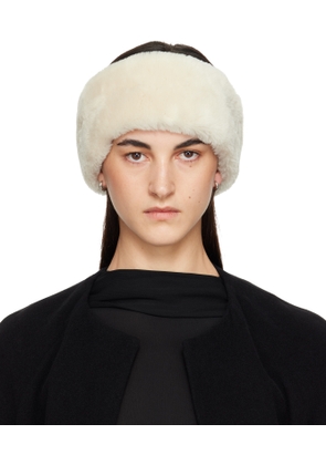 TOTEME Off-White Double-Sided Shearling Headband