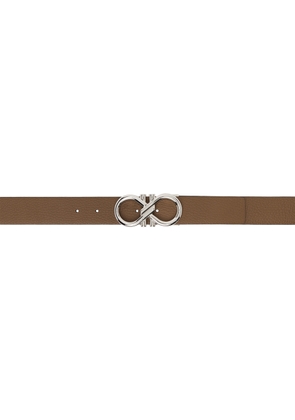 Ferragamo Brown & Black Gancini Reversible Belt