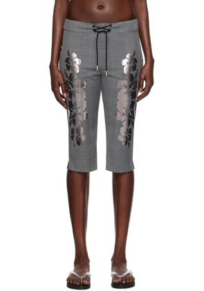 I'm Sorry by Petra Collins SSENSE Exclusive Gray Mimi Wade Edition Prince Wales Printed Shorts