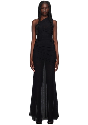 Atlein SSENSE Exclusive Black Semi-Sheer Maxi Dress