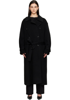 TOTEME Black Doublé Winter Trench Coat