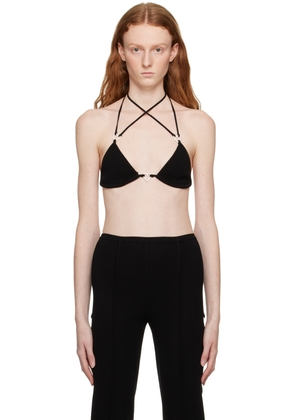 MACH & MACH Black Self-Tie Top