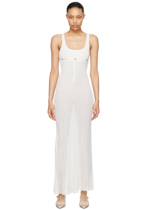 JACQUEMUS White Le Chouchou 'La Robe Maille Oranger' Maxi Dress
