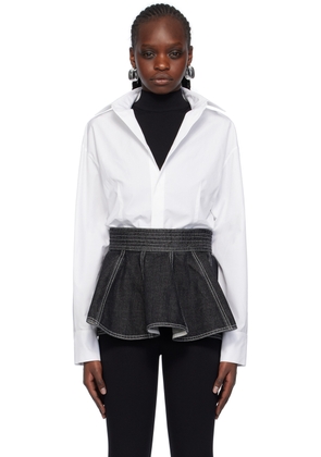 ALAÏA White Striped Bodysuit