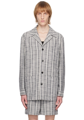 System Off-White & Navy Stripe Jacket