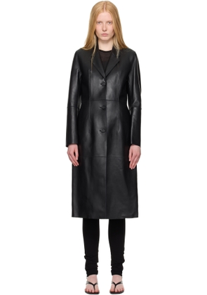 TOTEME Black Slim Leather Coat