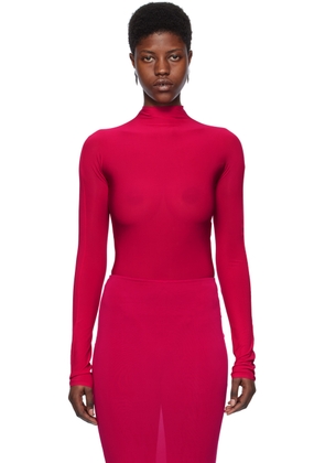 ALAÏA Pink High Neck Bodysuit