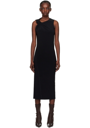 Sportmax Black Crewneck Midi Dress