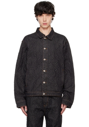 Who Decides War Black Thread Plate Denim Jacket