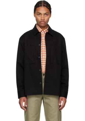 Maison Kitsuné Black Cotton Gabardine Overshirt