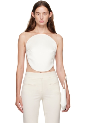 Courrèges Off-White Illusion Circle Satin Bodysuit