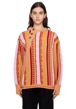 ADER error Orange Buttoned Sweater