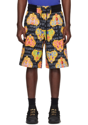 Versace Jeans Couture Black & Gold Heart Couture Shorts