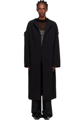 Y's Black U-Drop Sleeve Coat
