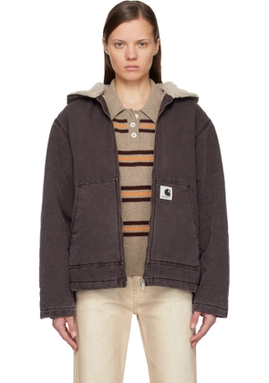 Carhartt Work In Progress Purple Hooded Mitch Bomber Jacket