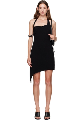 Courrèges Black Undressed Rib Knit Minidress