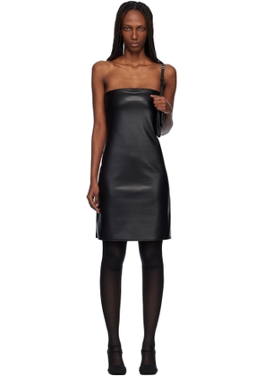 Courrèges Black Bustier Lingerie Faux-Leather Minidress