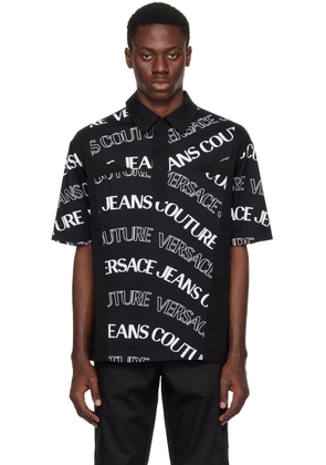 Versace Jeans Couture Black Logowave Polo