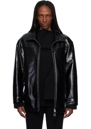 Courrèges Black Oversized Vinyl Jacket