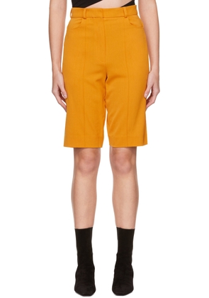 Olēnich Orange Pinched Seam Shorts