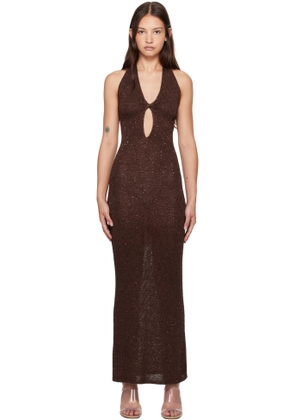 BEC + BRIDGE Brown Delfina Halter Midi Dress