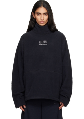 MM6 Maison Margiela Black Salomon Edition Pile Turtleneck